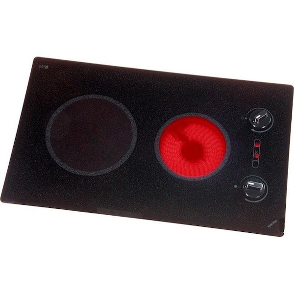 Kenyon Kenyon B41591 Mediterranean Series Large 2-burner Cooktop- black with analog control- 6 .50 & 8 inch 208V UL - B41591