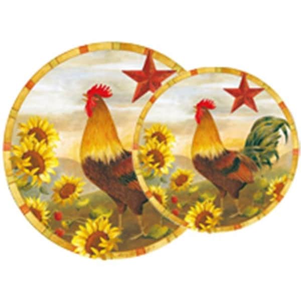 Reston Lloyd Reston Lloyd 4-418-W Tin Burner Cover Set  Morning Rooster - 4-418-W