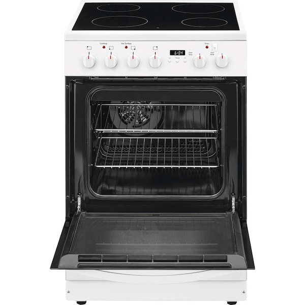 Almo Frigidaire 24-in. White Electric Range with Storage Drawer and Electronic Clock/Timer - FCFE2425AW
