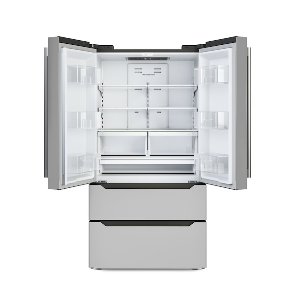 Koolmore Counter Depth 22.5 Cu.Ft French Door Refrigerator w/Automatic Ice Maker, Deep Freezer - RERFDSS-22C
