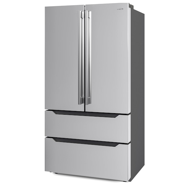 Koolmore Counter Depth 22.5 Cu.Ft French Door Refrigerator w/Automatic Ice Maker, Deep Freezer - RERFDSS-22C