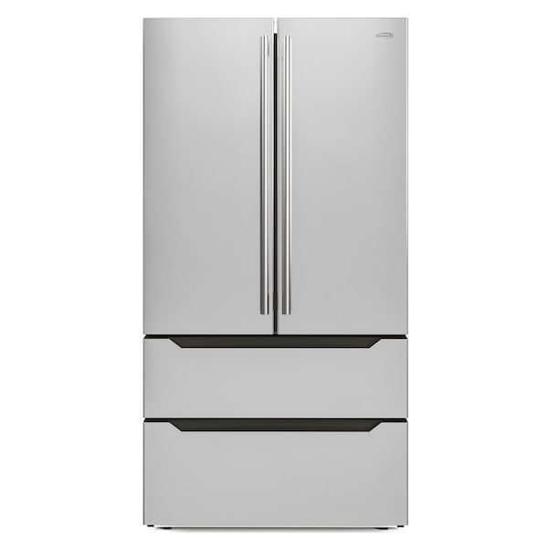 Koolmore Counter Depth 22.5 Cu.Ft French Door Refrigerator w/Automatic Ice Maker, Deep Freezer - RERFDSS-22C