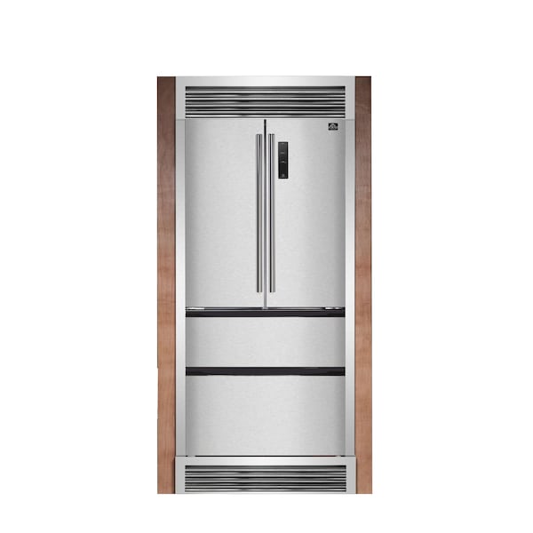Forno Bovino 37In. French Door Stainless Steel Refrigerator Decorative Grill - FFFFD1907-37SG