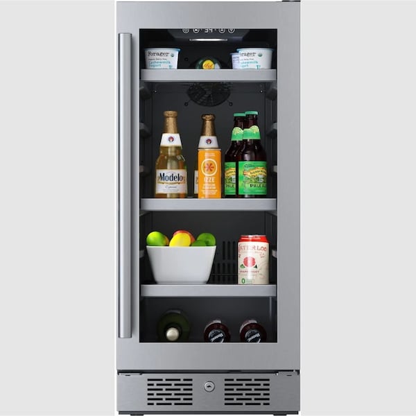 Avallon 15 Inch Wide 86 Can Beverage Center with LED Lighting - ABR152SGRH