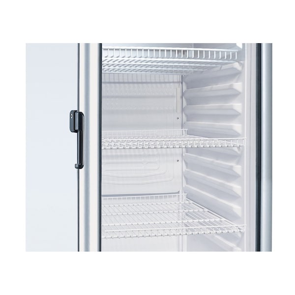 Premium Levella 6.5 cu. ft. Commercial Upright Display Refrigerator Glass Door Beverage Cooler in Silver - PRF65DX