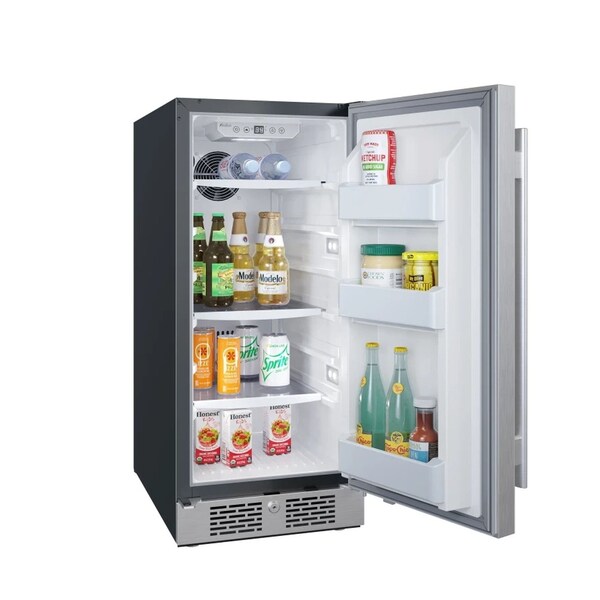 Avallon 15 Inch Wide 33 Cu Ft Compact Refrigerator with LED Lighting and Right Swing Door - AFR152SSRH