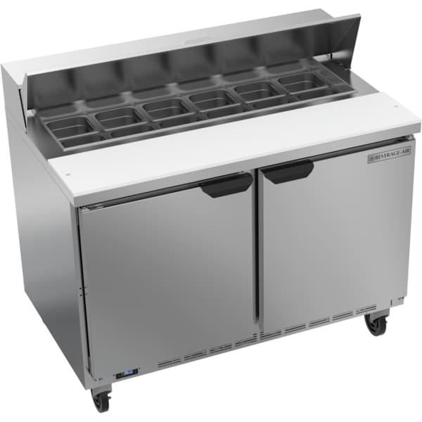 Beverage-Air Refrigerated Sandwich Prep Table, 2 Door, 13.9 cu. Ft, 115 Volt - SPE48HC-12