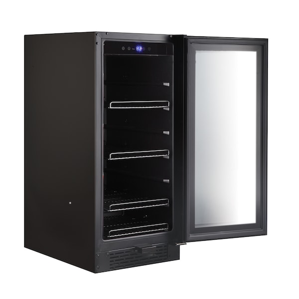 Whynter Built-in Black Glass 80-can capacity 3.4 cu ft. Beverage Refrigerator - BBR-801BG