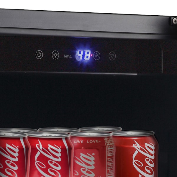 Whynter Built-in Black Glass 80-can capacity 3.4 cu ft. Beverage Refrigerator - BBR-801BG