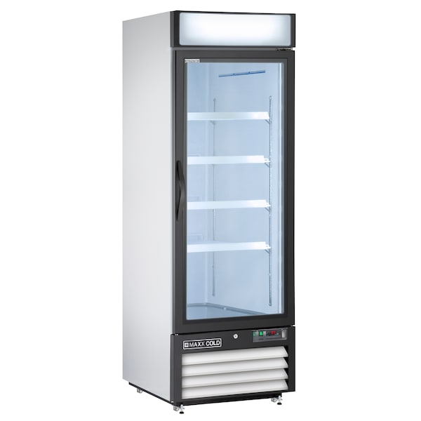 Maxx Cold Refrigerator 23 cu.ft., Single Door, Comm. Merchandiser, White/Glass - MXM1-23R
