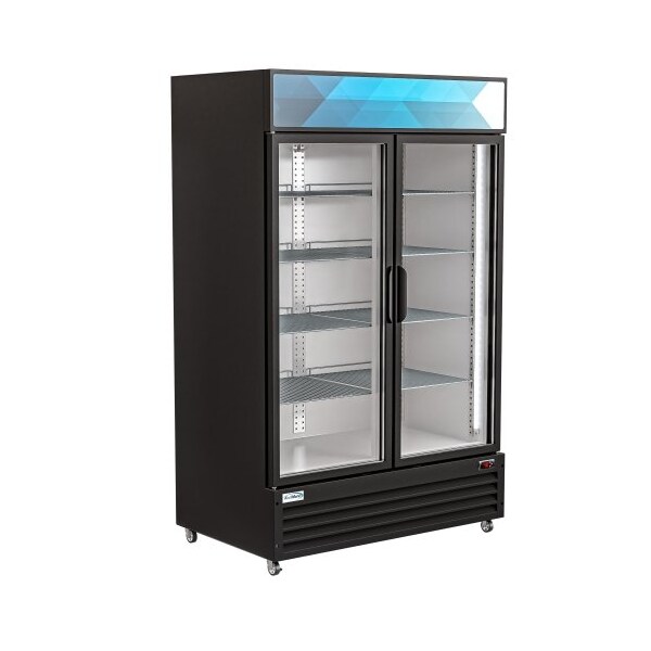 Koolmore 45" Commercial Glass 2 Door Display Refrigerator Merchandiser - Upright Beverage Cooler - MDR-2GD-35C