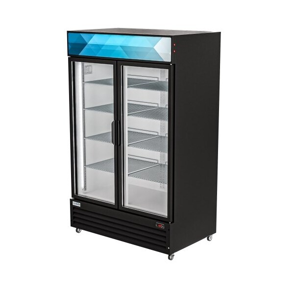 Koolmore 45" Commercial Glass 2 Door Display Refrigerator Merchandiser - Upright Beverage Cooler - MDR-2GD-35C