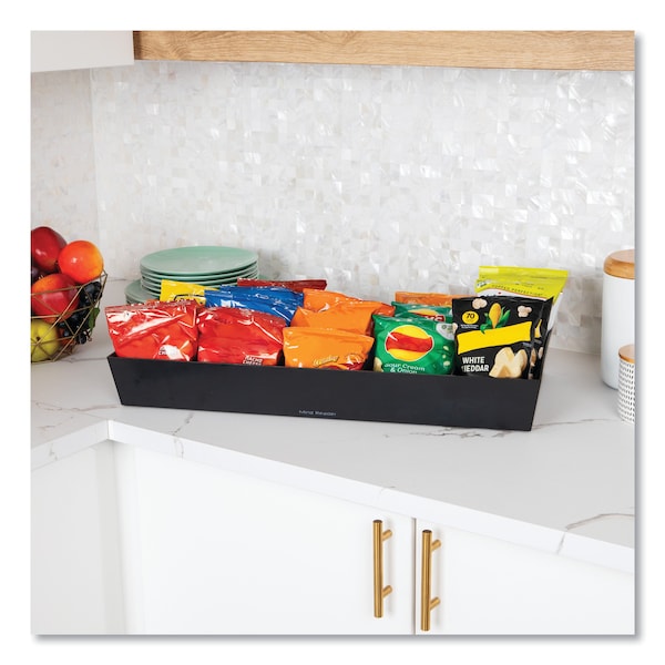 Organizador de bocadillos de 5 compartimentos Mind Reader Anchor Collection, 12 x 24 x 3.25 pulgadas, Negro - SNACKORGT-BLK