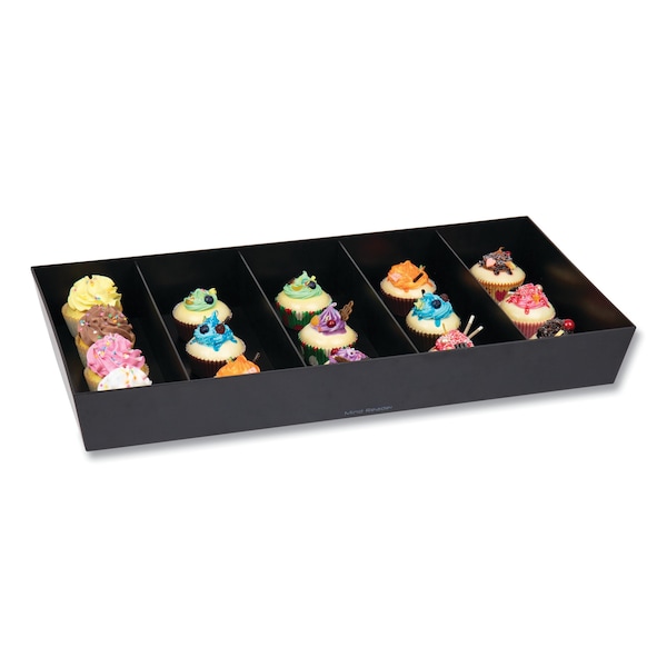 Organizador de bocadillos de 5 compartimentos Mind Reader Anchor Collection, 12 x 24 x 3.25 pulgadas, Negro - SNACKORGT-BLK