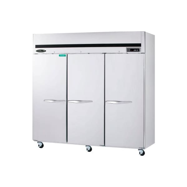 Mvp Group Corporation Kool-It Reach In Freezer, Top Mount Compressor, 3 Solid Doors, 72 Cu. Ft., Stainless Steel - KTSF-3