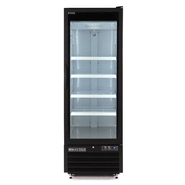 Maxx Cold Single Glass Door Merchandiser Freezer, Large, 27 in.W, 30 cu. ft., in Black - MXGDM-30FBHC