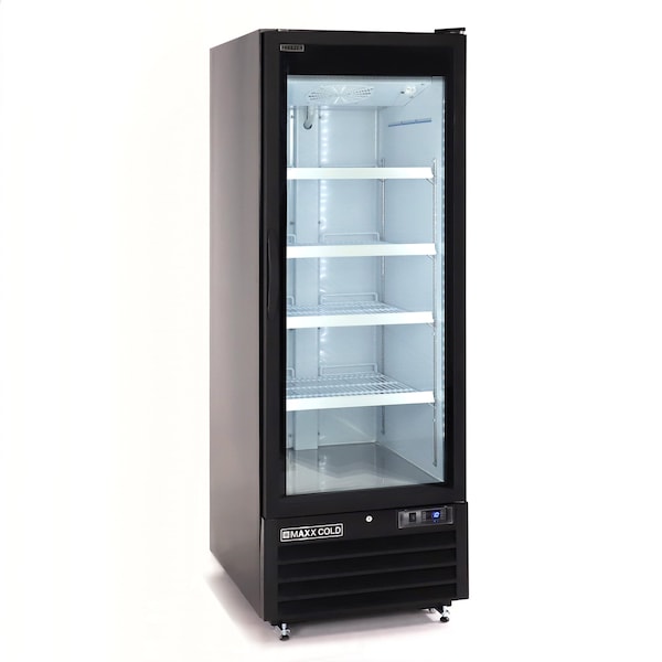 Maxx Cold Single Glass Door Merchandiser Freezer, Large, 27 in.W, 30 cu. ft., in Black - MXGDM-30FBHC
