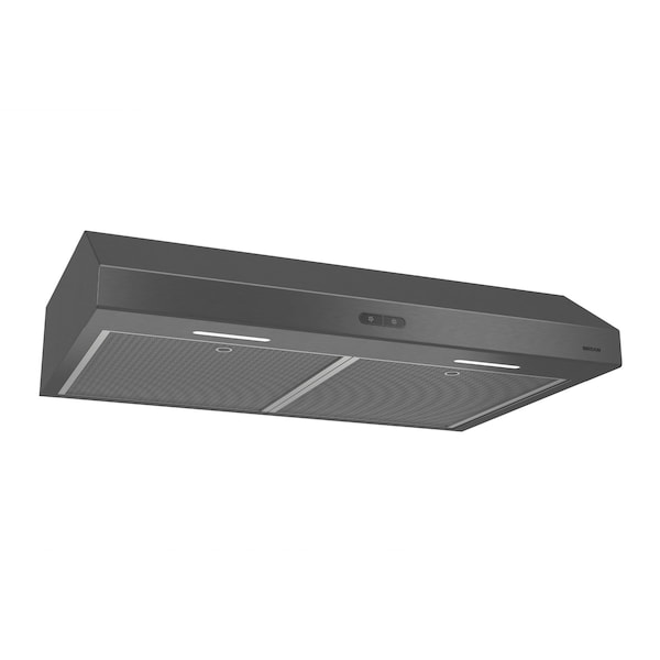 Almo Glacier 30-Inch Black Stainless Steel Convertible Under-Cabinet LED Lighting Range Hood - BCDF130BLS