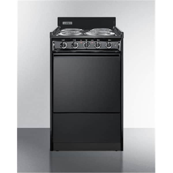 Summit Appliance Summit Appliance TEM110C 20 in. Wide Electric Range with Lower Storage Compartment; Black - TEM110C