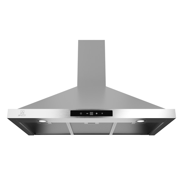 Anzzi 36-Inch Wall-Mounted Stainless Steel-Finished Convertible Range Hood with Aluminum Filter - RH-AZ0590ESS
