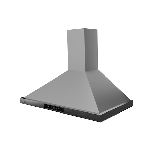 Anzzi 36-Inch Wall-Mounted Stainless Steel-Finished Convertible Range Hood with Aluminum Filter - RH-AZ0590ESS
