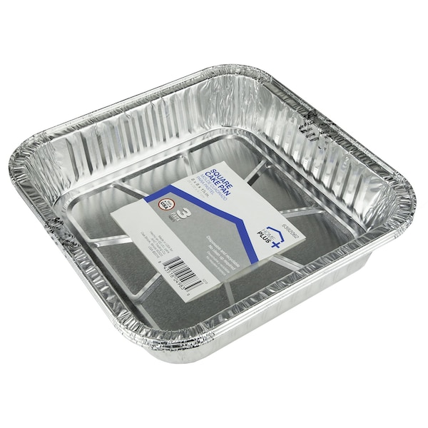 Home Plus Durable Foil 8 in. W X 8 in. L Square Cake Pan Silver , 3PK - D11030