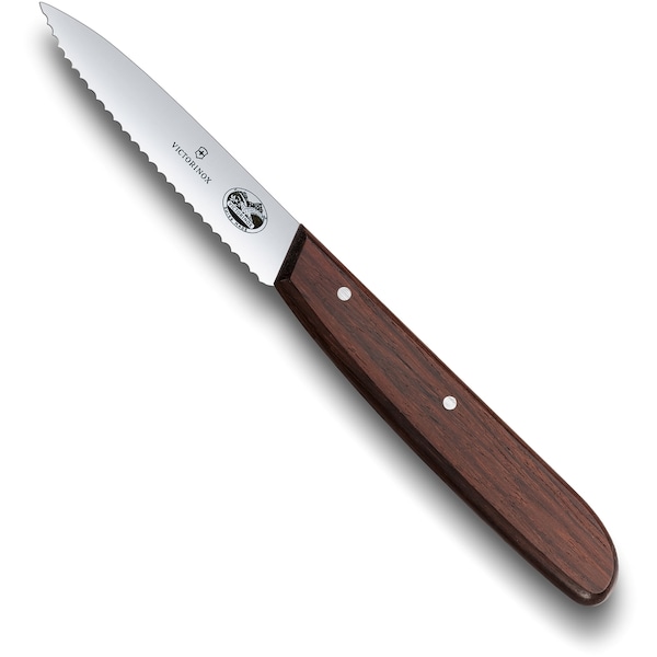 Swiss Army Brands 2023 Victorinox Kitchen Paring Spear Point, 30.25In Blade, Serrated Edge, Wood Handle, With Sheath - VIC-5.3030