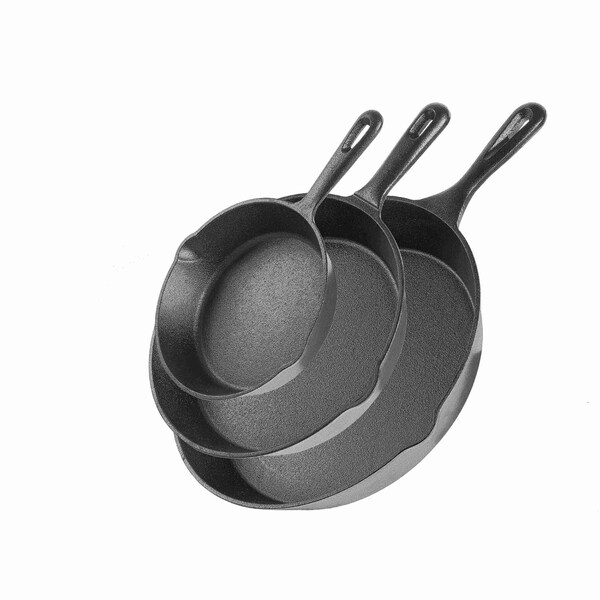 Commercial Chef 3-Piece Cast Iron Skillet Set - 6/8/10 - CHCI6810