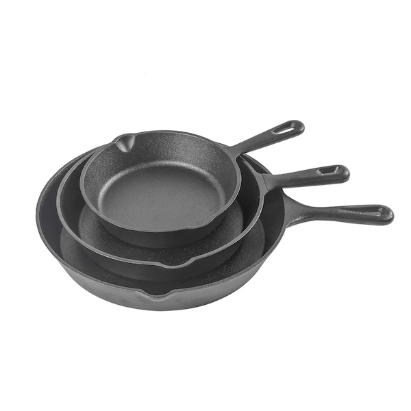Commercial Chef 3-Piece Cast Iron Skillet Set - 6/8/10 - CHCI6810