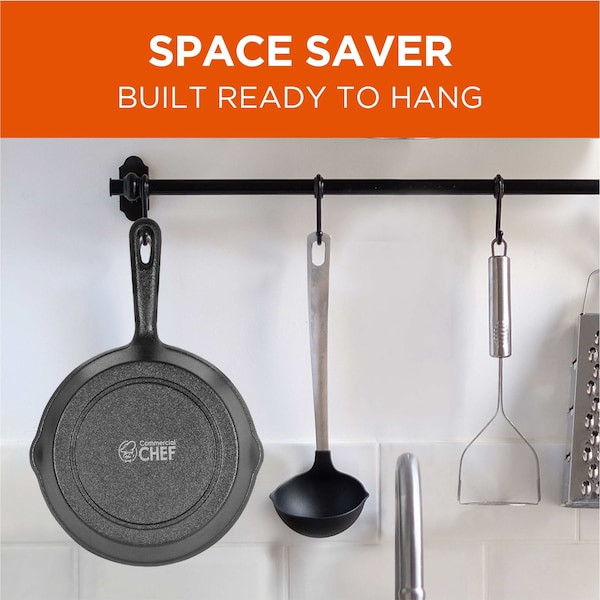 Commercial Chef 3-Piece Cast Iron Skillet Set - 6/8/10 - CHCI6810