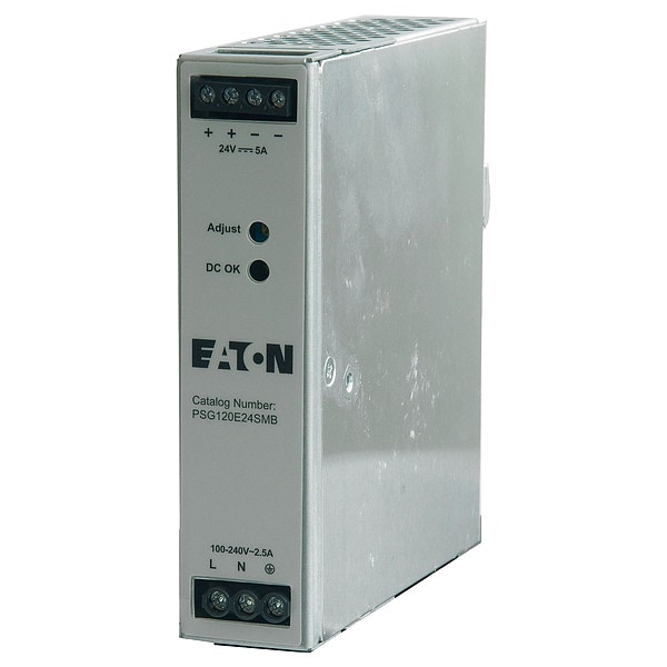 Eaton AC to DC Power Supply, 100/240V AC, 24V DC, 120W, 5A, DIN Rail - PSG120E24SMB