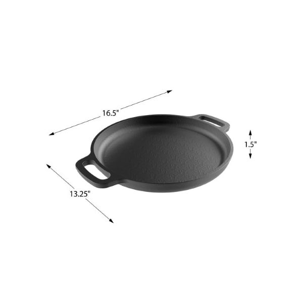 Hastings Home Cast Iron Pizza Pan, 13.25-inch Pre-Seasoned Skillet for Cooking, Baking, Grilling, Kitchen Cookware - 697505DDA