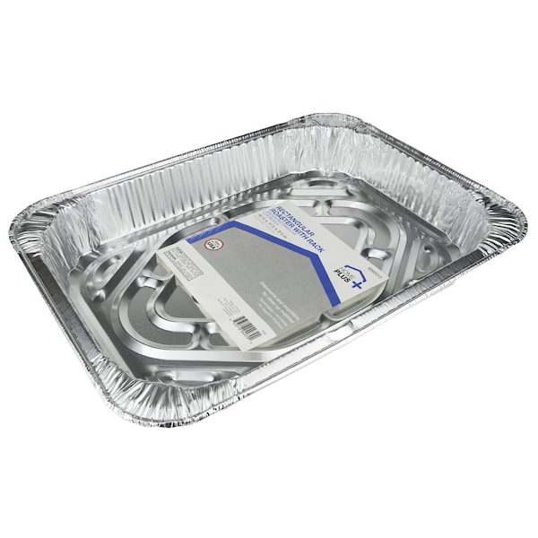Home Plus Durable Foil 11-7/8 in. W X 16-5/8 in. L Roasting Rack and Pan Silver - D41110