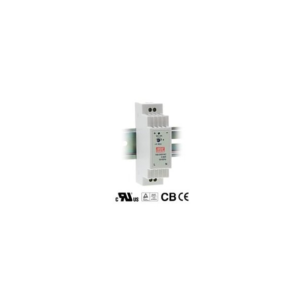 Meanwell Industrial AC/DC Din Rail Power Supply Single Output 5V 2.4A 12W - DR-15-5