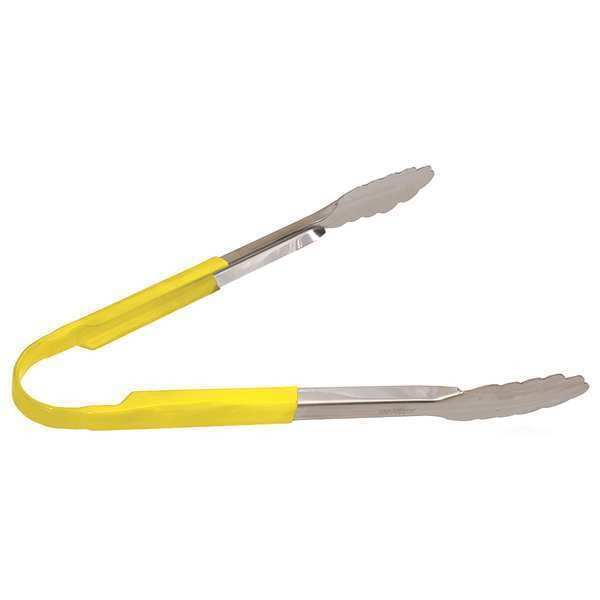 Crestware Tong, Yellow, 12 in. L, Stainless Steel - CG12Y