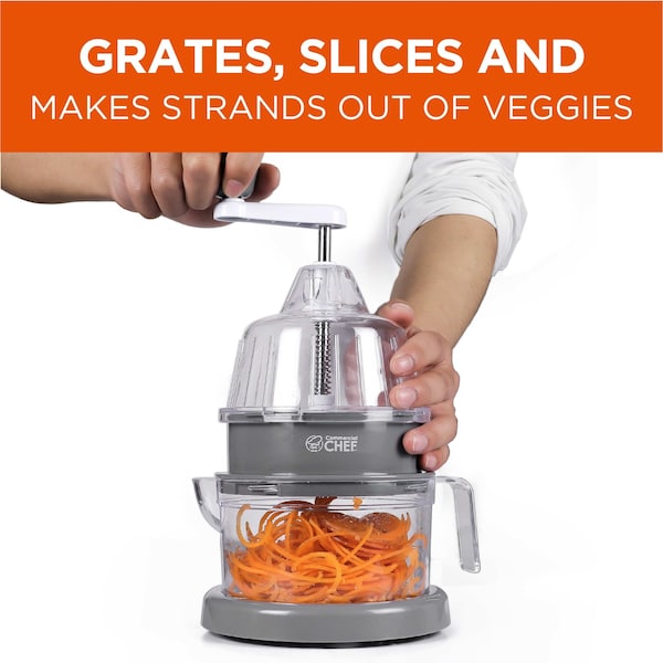 Commercial Chef Spiralizer Vegetable Slicer Zucchini Zoodle Noodle Maker with Grater - CH1513