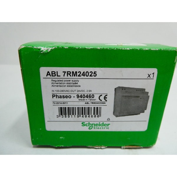 Schneider Electric AC to DC Power Supply, 100 to 240V AC, 24V DC, 60W, 2.5A, DIN Rail - ABL7RM24025