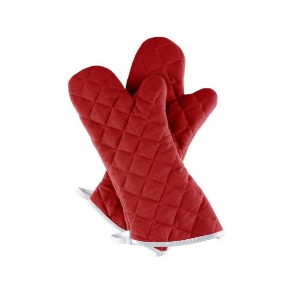 Hastings Home Oven Mitts, Set of 2 Oversized Quilted Mittens, Flame and Heat Resistant By Hastings Home (Burgundy) - 553110TWE