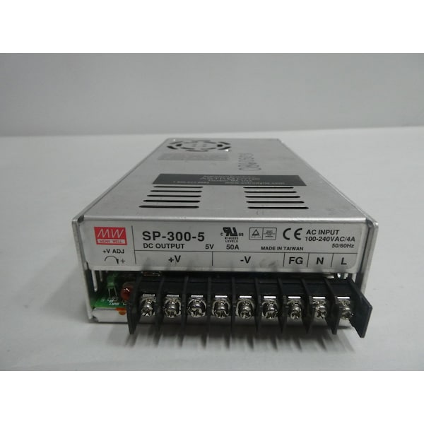 Mean Well AC to DC Power Supply, 100 to 240V AC, 5V DC, 300W, 50A - SP-300-5