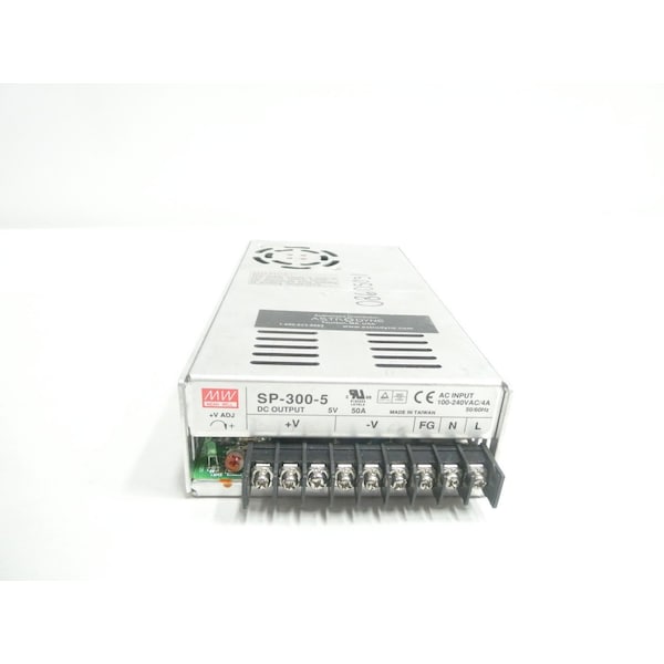 Mean Well AC to DC Power Supply, 100 to 240V AC, 5V DC, 300W, 50A - SP-300-5