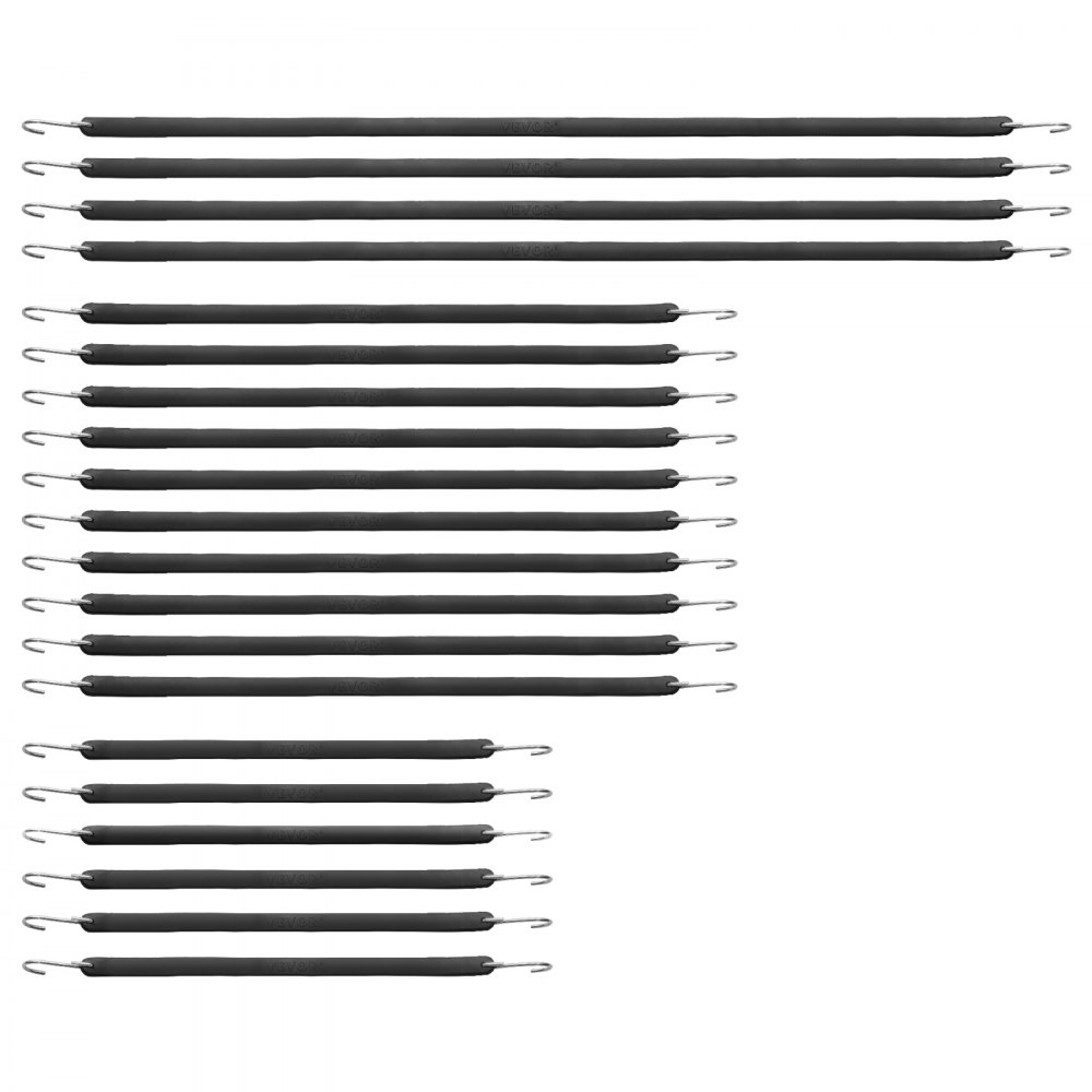 VEVOR 20 Pcs Flat Bungee Cord Set 20 mm Heavy Duty Bungee Straps with S-Hook - DLKZDW20PCSBT2DWNV0