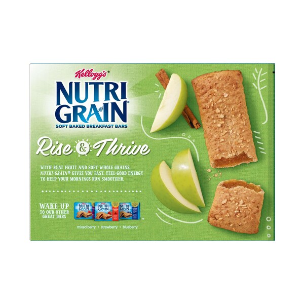 Barras de cereales Kellogg's Nutri-Grain de manzana y canela 1.3 oz, paquete de 96 - 3800035602