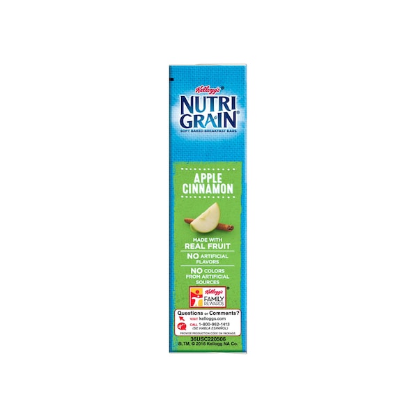 Barras de cereales Kellogg's Nutri-Grain de manzana y canela 1.3 oz, paquete de 96 - 3800035602