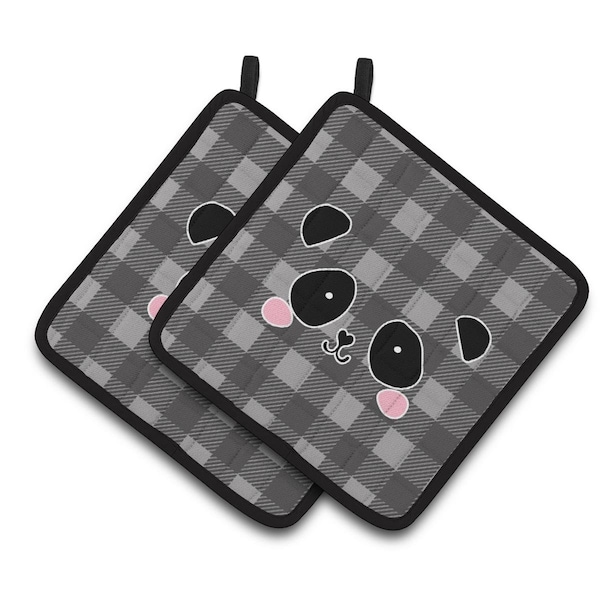 Carolines Treasures Panda Bear Face Pair of Pot Holders - BB7036PTHD