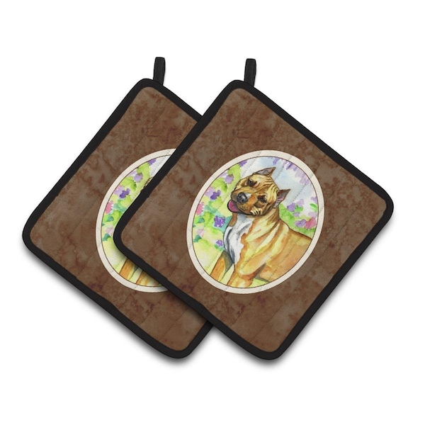 Carolines Treasures Pit Bull Pair of Pot Holders - 7093PTHD