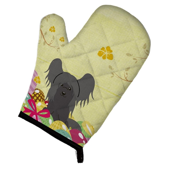 Carolines Treasures Easter Eggs Chinese Crested Black Oven Mitt - BB6112OVMT