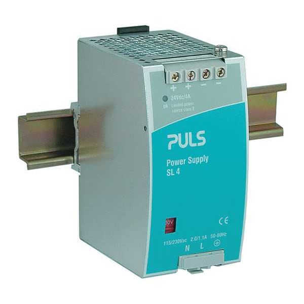 Puls DC Power Supply, 100/120V AC; 200/240V AC, 12/15V DC, 90W, 7.5A, DIN Rail - ML100.102