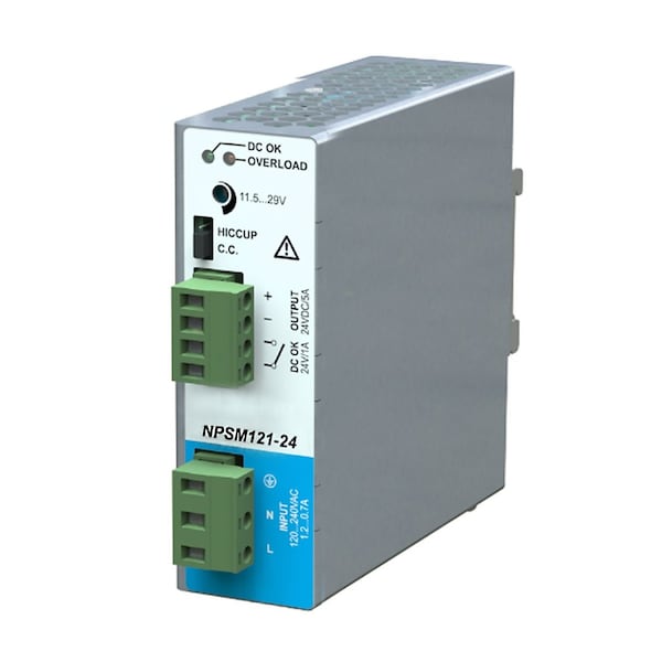 Automation Systems Interconnect Power Supply, 120V/240V AC, 24V DC, 120W, 5A, DIN Rail - ASINPSM121-24