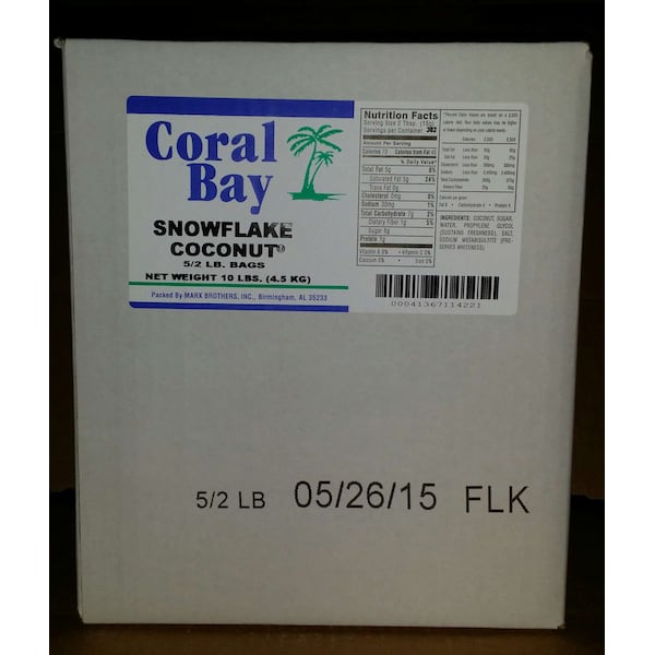 Bahía de Coral Copo de Nieve de Coco 2 lbs, Paquete de 5 - CB002