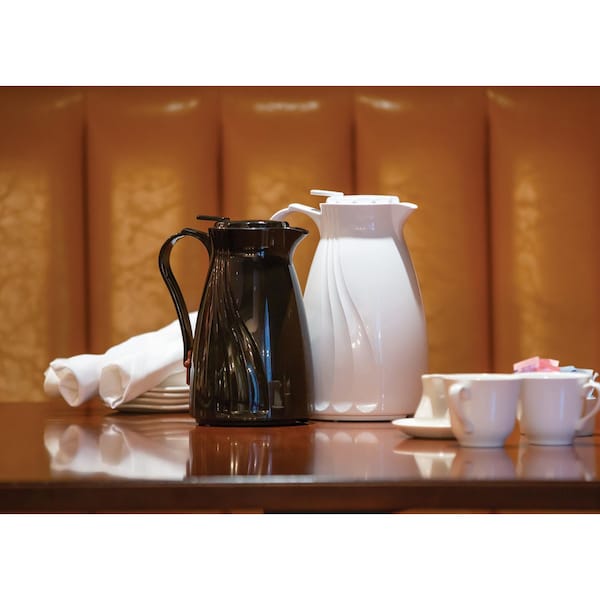 Service Ideas Twist N' Serve Coffee Carafe, 20 oz., BPA Free, Stackable, White - TNSPB06WH
